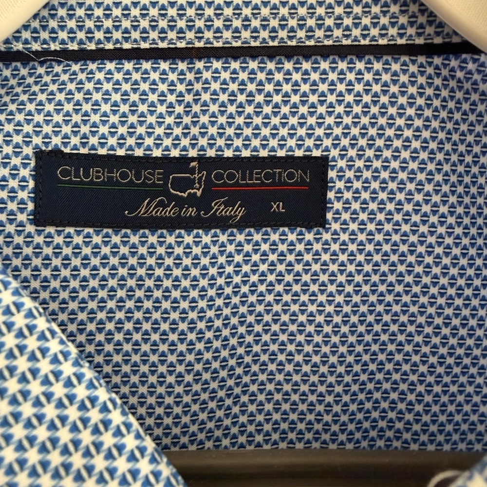 Men's Blue Geometric Casual Button Down Shirt - Picture 4 of 4